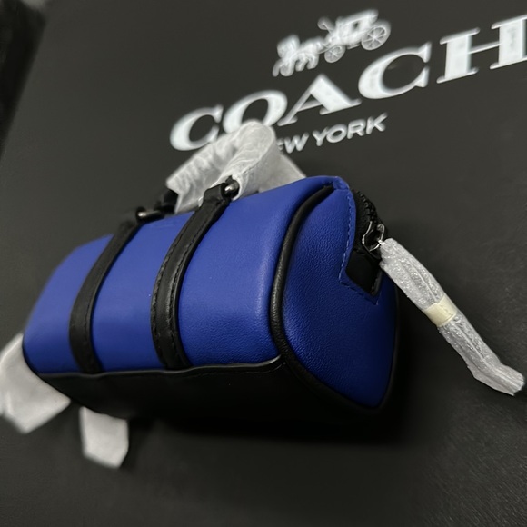 NWT Coach Micro Duffle Venture Leather Blue Coin Purse Wallet Key Fob c6961 Key - Picture 6 of 6